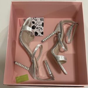 Sophia Webster Rosalind Velvet Elegant Silver Heeled Sandals